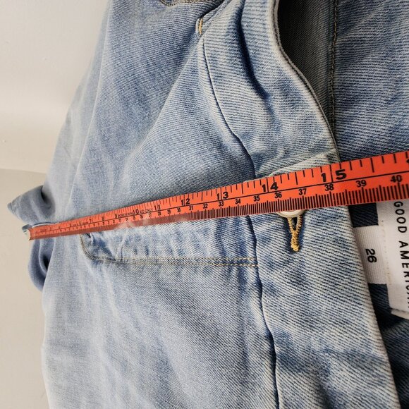 NWT Good American Flare Leg  Jeans sz 26 Light Wash Denim With Flat-Tummy Tech - Picture 9 of 14